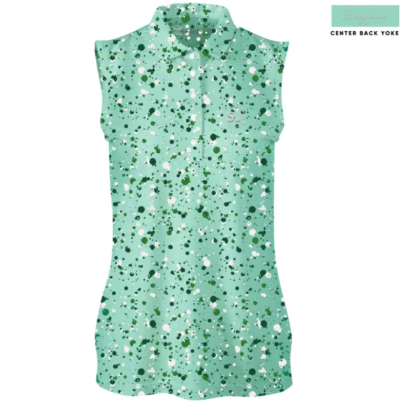 Swing Juice Mint Splatter Sleeveless Golf Polo – Size Xxl 1