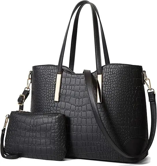 Sykt Curated Handbag Bundle – Coordinating Satchel, Tote & Wallet In Soft-Grain Pu Leather 1