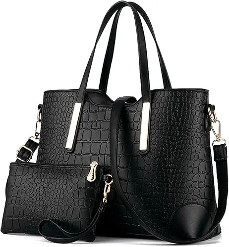 Sykt Women’S Minimalist Satchel Collection – Pu Leather Tote, Shoulder Bag & Matching Wallet Set 1