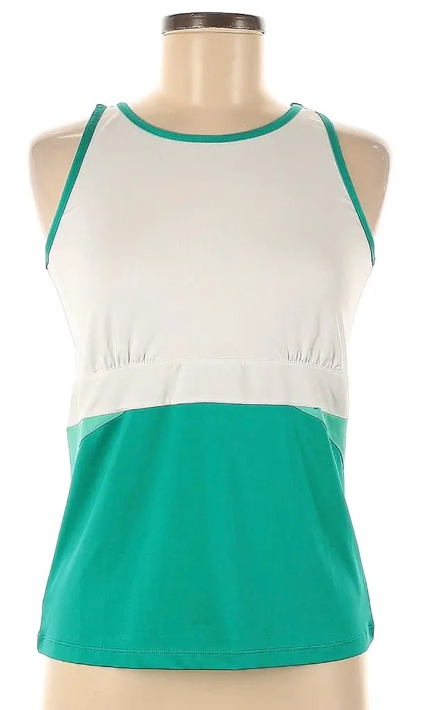 Tail Activewear White And Jade Tennis Tank Top – Size M 1