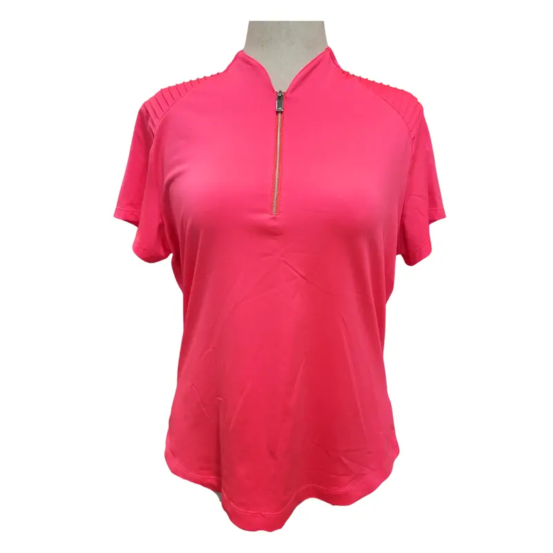 Tail Hot Pink Quarter-Zip Funnel-Neck Golf Polo For Women - Size Xl 1