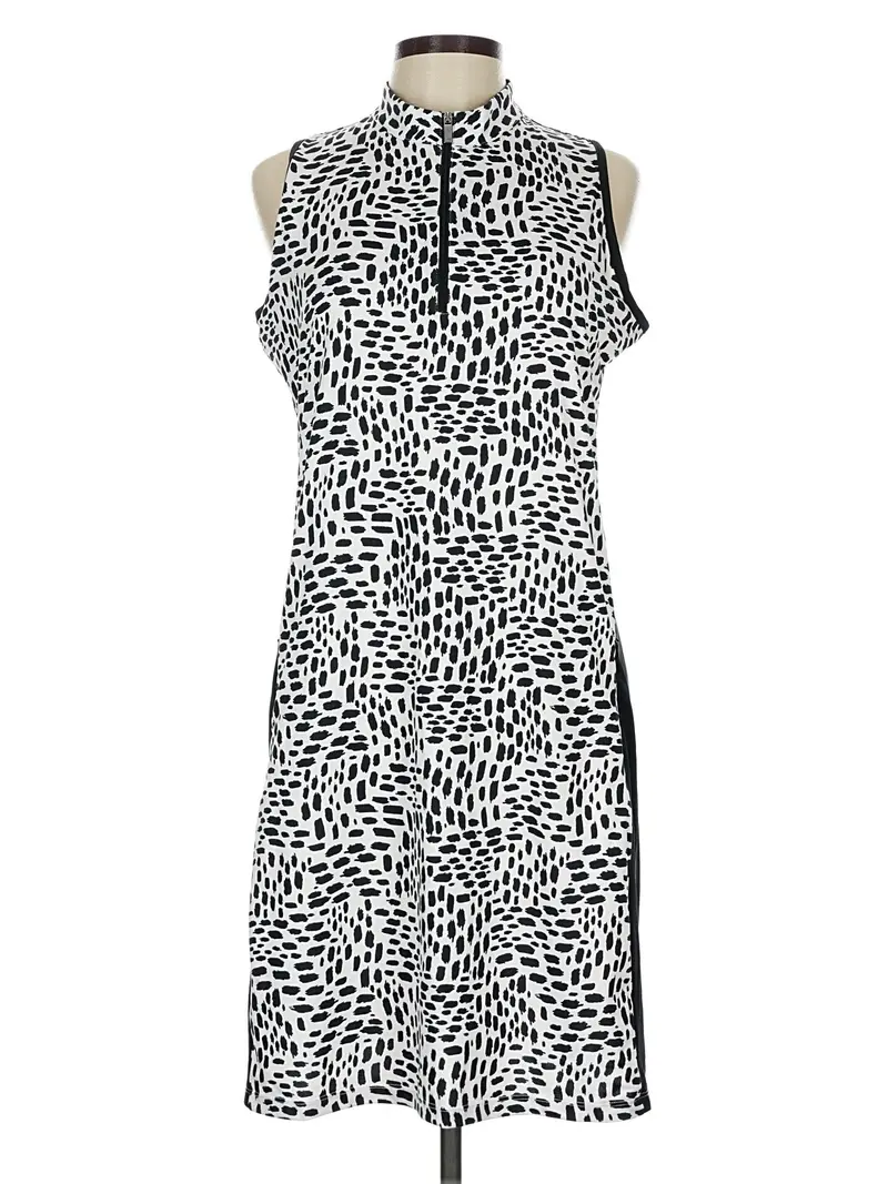 Tail White Label Sleeveless Golf Dress – Black & White Geometric Print, Size L 1