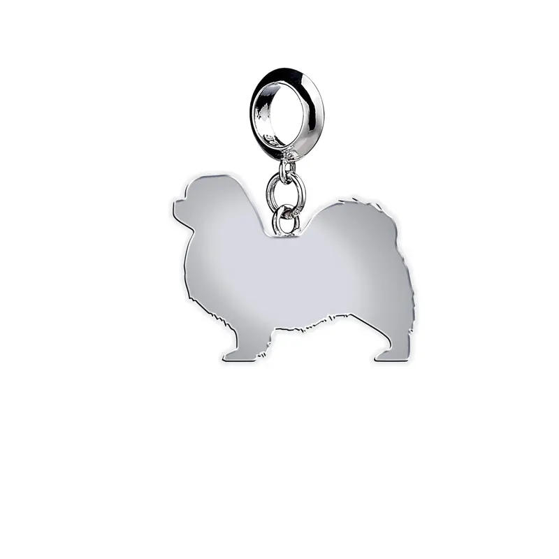 Tibetan Spaniel Contour Charm – Fine Silver Design 3