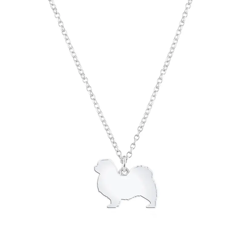 Tibetan Spaniel Pendant Necklace – Customisable Silver 1