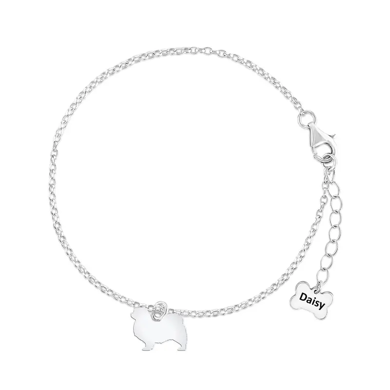 Tibetan Spaniel Silver Chain Bracelet – Unique Design 1