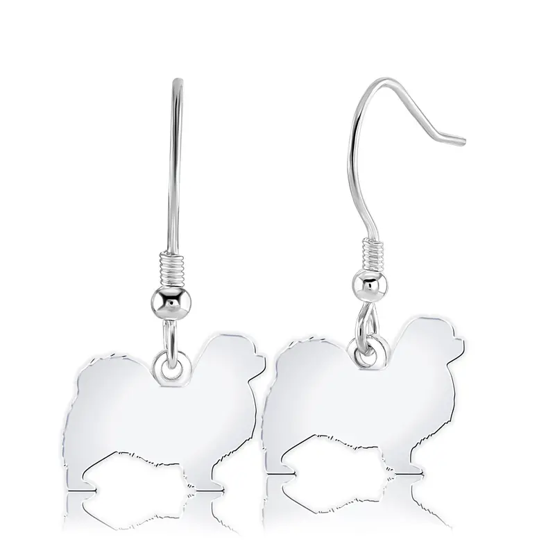 Tibetan Spaniel Silver Stud Earrings – Unique Design 1