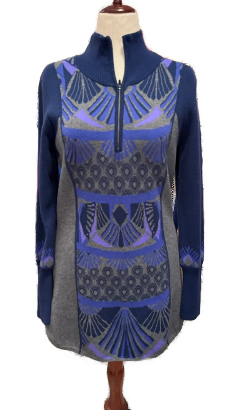 Title Nine Color-Block Sweater Dress/Tunic – Blue/Gray/Purple, Size M – $149 1