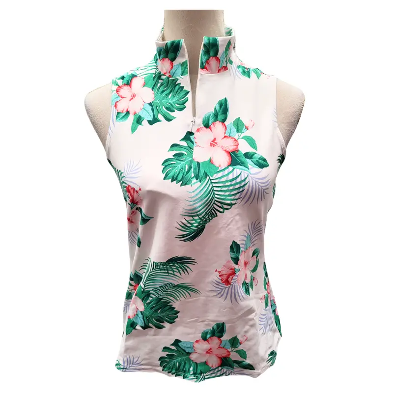 Tommy Bahama White Hibiscus Sleeveless Top – Xs 1