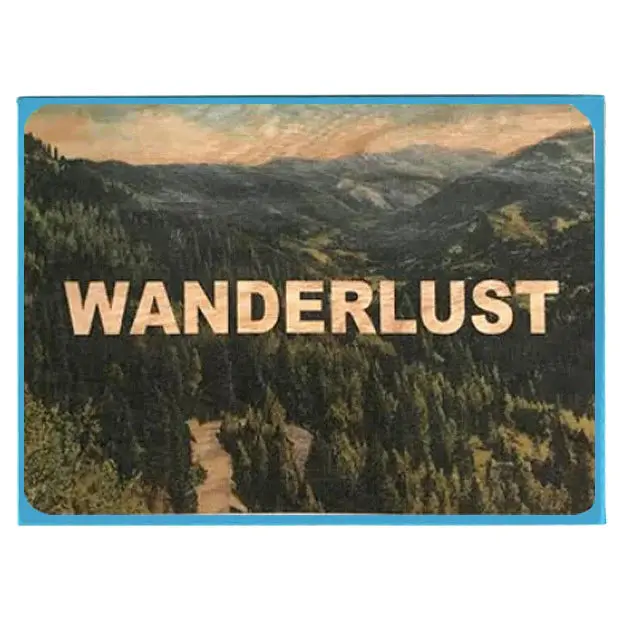 Travel-Inspired Wooden Greeting Card – 'Wanderlust' 1