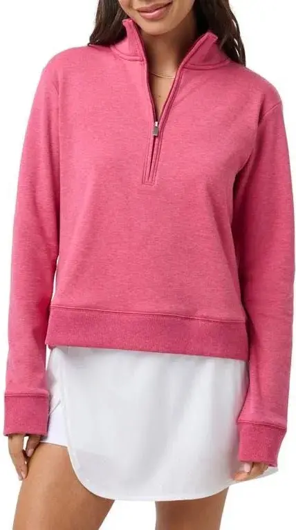 Travismathew Cloud Half-Zip Golf Sweater – Persian Red, Size S 1