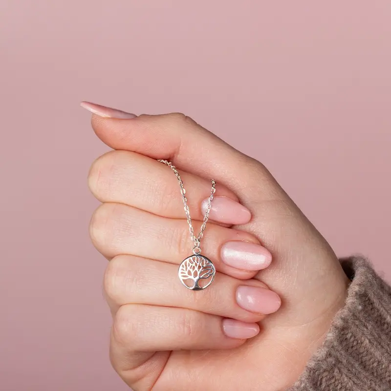 Tree Of Life Circle Necklace – Symbolic Sterling Silver Pendant 1