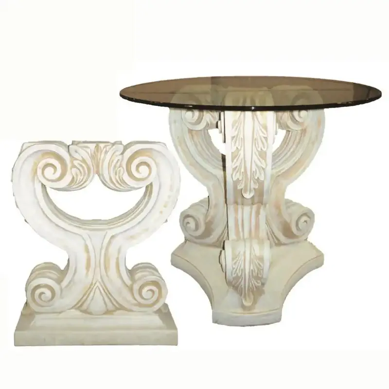 Triple Acanthus Motif Dining Table Base – 29" Height, Antique-Inspired Craftsmanship 2