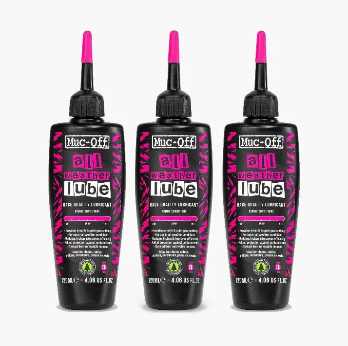 Triple Pack All-Weather Bicycle Chain Lube (120Ml Each) 1