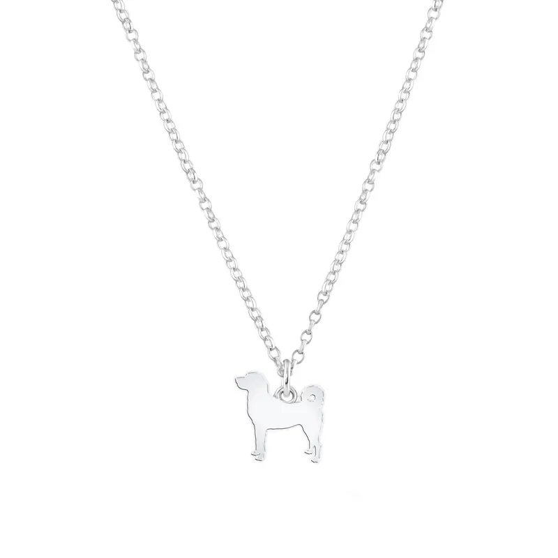 Turkish Kangal Silver Pendant Necklace – Hand-Finished Breed Silhouette 1
