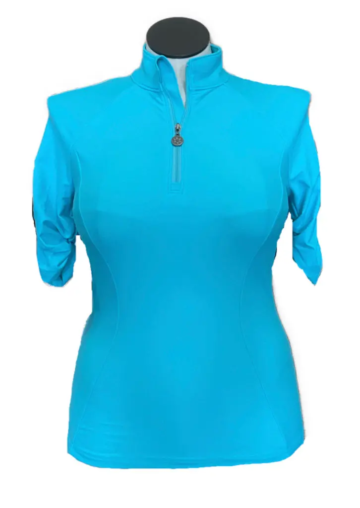 Tzu Tzu Jaclyn Cabo Blue Performance Golf Top – Size M 1