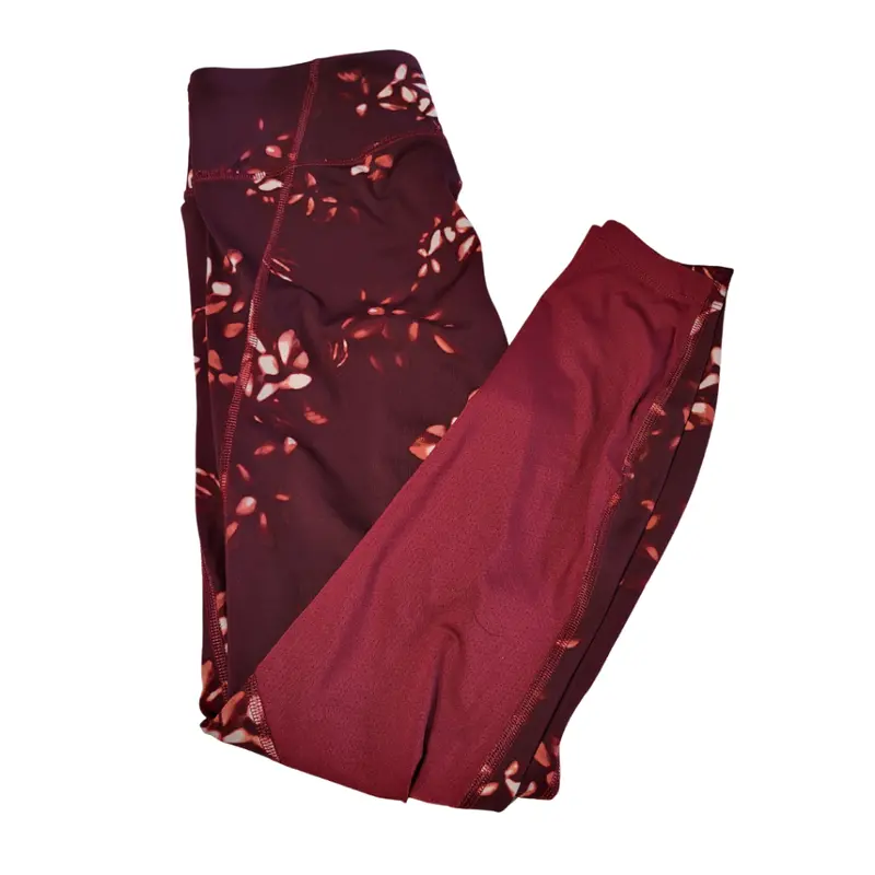 Under Armour Burgundy Patterned Compression Leggings – Women'S Size M 1