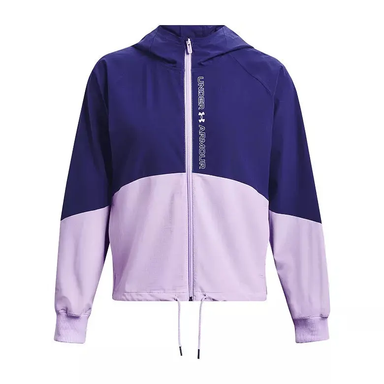 Under Armour Misty Purple Rival Cropped Hooded Jacket – Size M 1