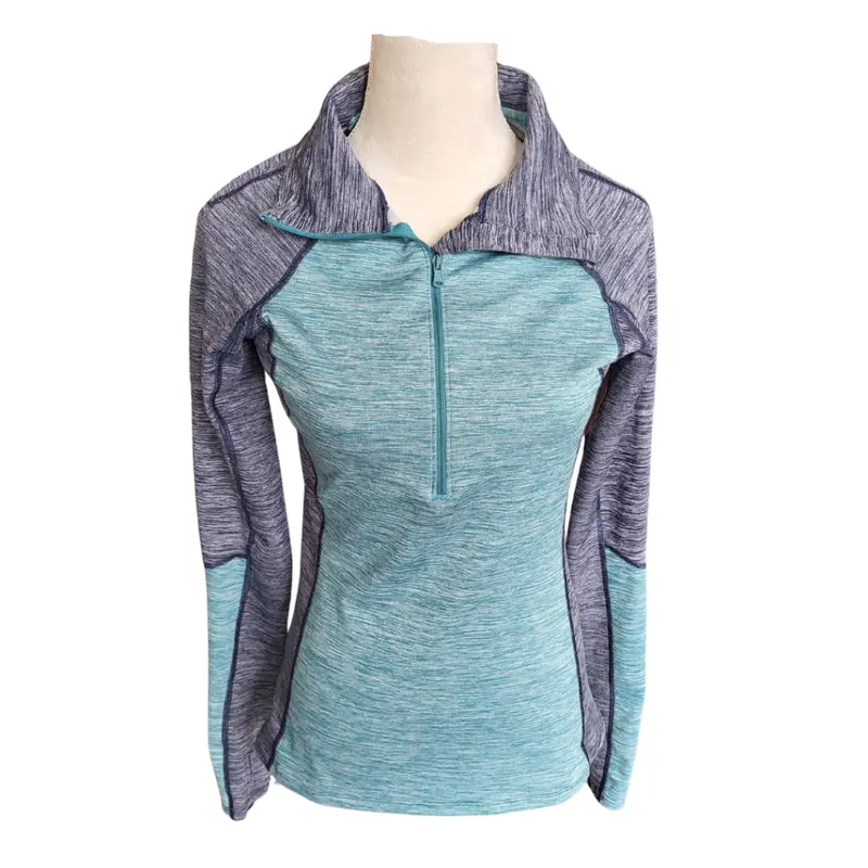 Under Armour Navy & Teal Heather 1/4-Zip Mock Neck Pullover – Size M 1