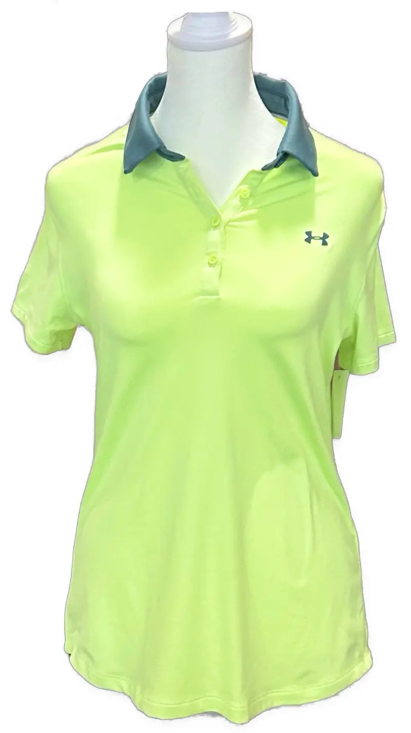 Under Armour Neon Yellow Performance Golf Top For Women – S 1