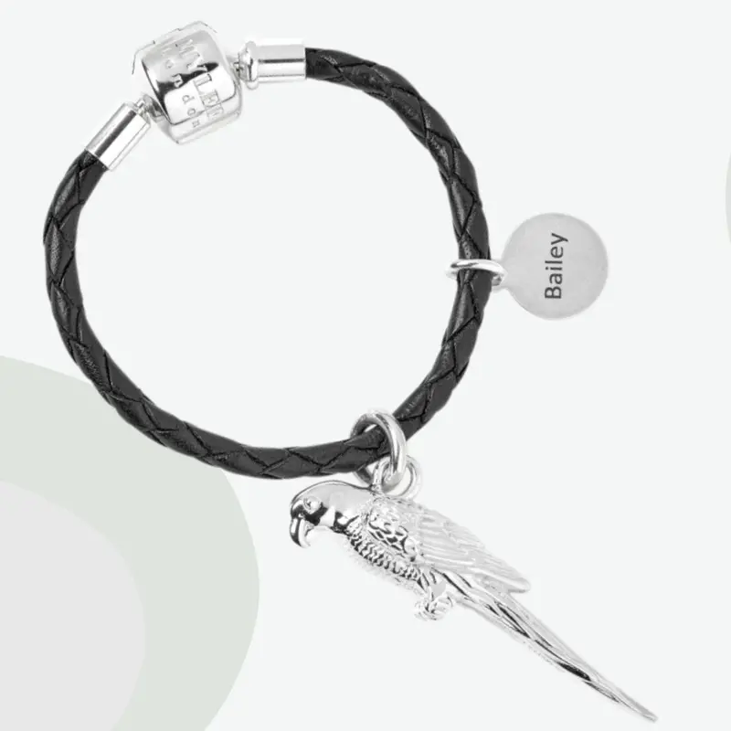 Unique Parrot Silver Keyring 1