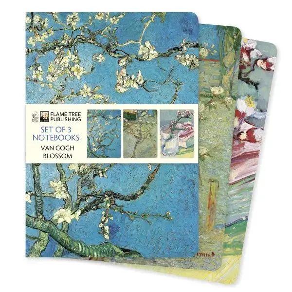 Van Gogh Blooms Notebook Set – 3-Piece Lined & Blank Bundle 1