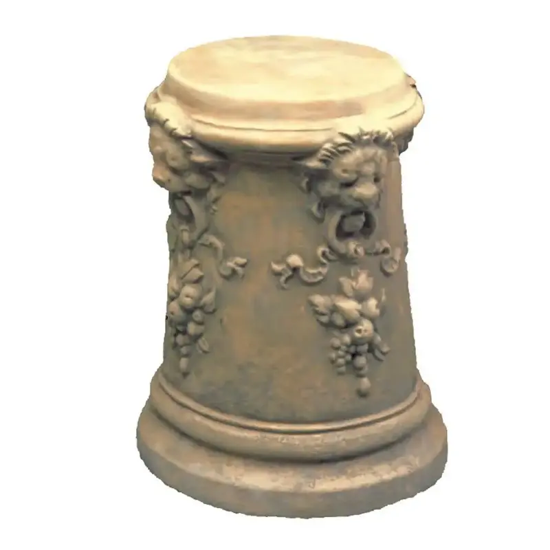 Victorian-Inspired Round Column Cocktail Table Base With Lions And Floral Motifs – 17.25-Inch 1