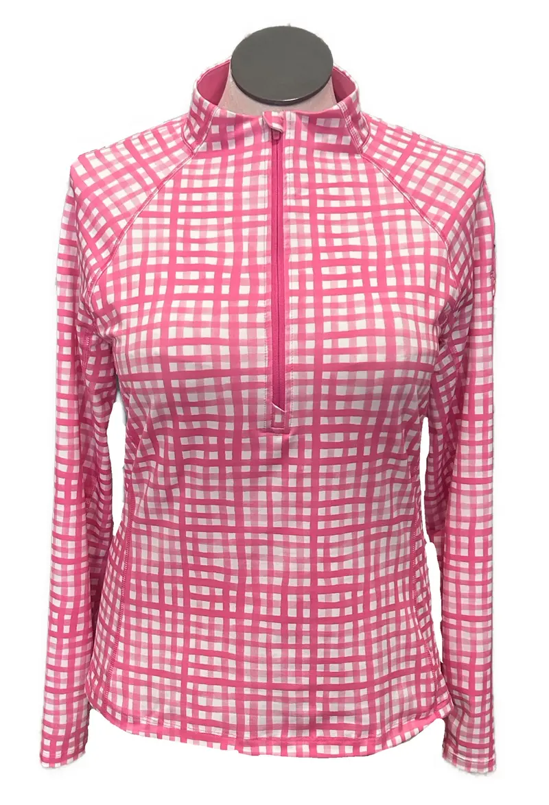 Vineyard Vines Pink-And-White Gingham Logo Pullover – Size L 1