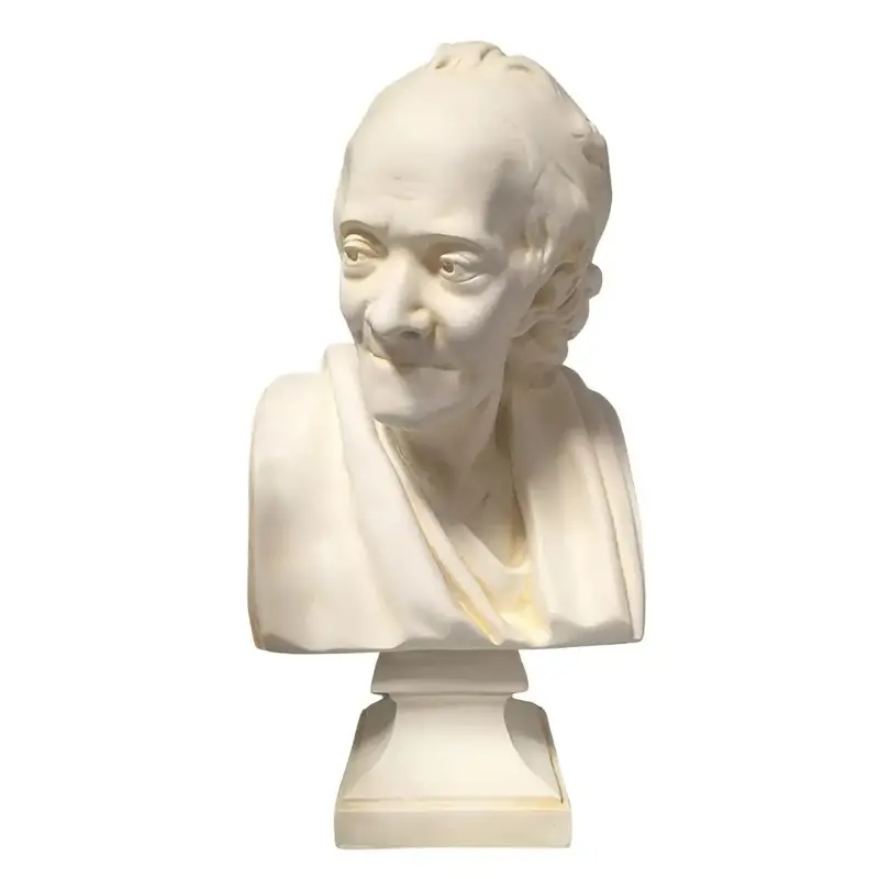 Voltaire Bust Statue – Houdon-Style Philosopher Portrait, Lifesize Replica, 22" Tall 1