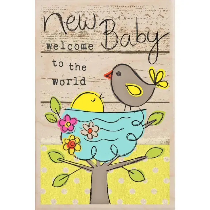 Welcome To The World Wooden Greeting Card 1