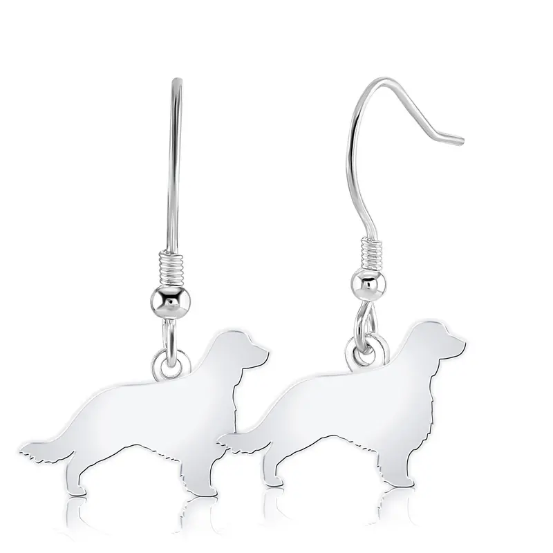 Welsh Springer Spaniel Silver Earrings – Handcrafted Silhouette Style 1