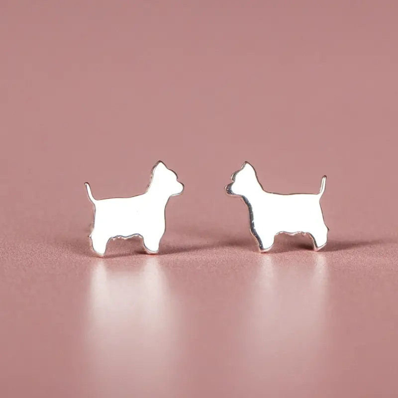 West Highland White Terrier Stud Earrings – Sterling Silver 1