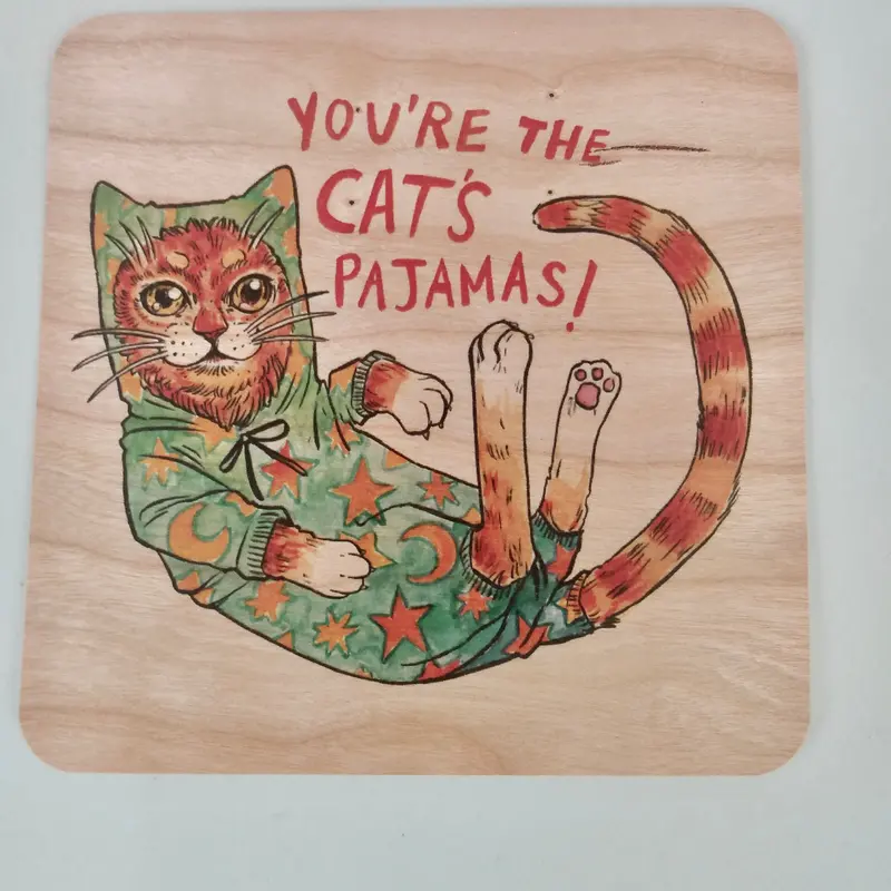 Whimsical "Cat'S Pajamas" Humorous Greeting Card 1