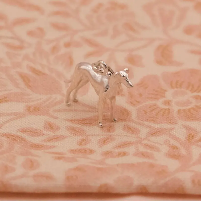 Whippet Sterling Silver Charm 1