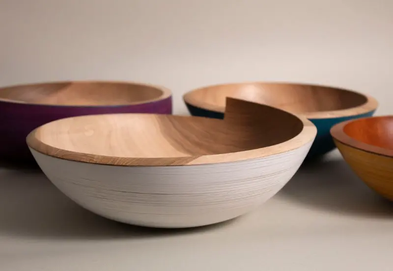 White Ceramic Bowl With Tiered Rim Design 1