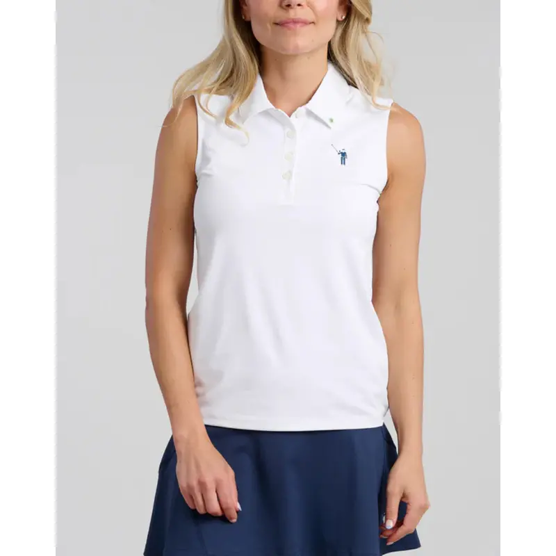 William Murray Classic Sleeveless Polo For Women – White, Size Xxl 1