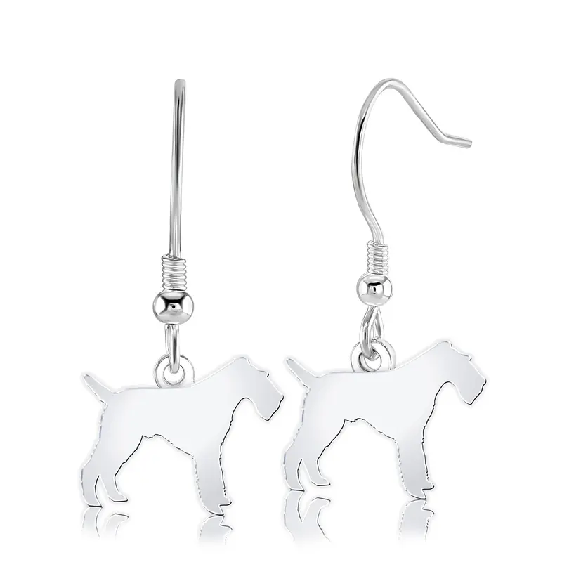 Wire Fox Terrier Stud Earrings – Hand-Finished Sterling Silver 1