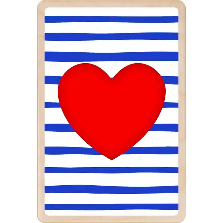 Wooden Heart Postcard: "With Love" Design 1