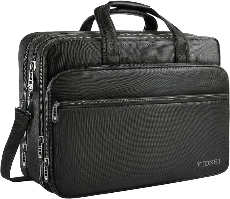 Ytonet Men’S 17-Inch Expandable Laptop Briefcase – Water-Resistant Professional Computer Bag With Business Organization 1