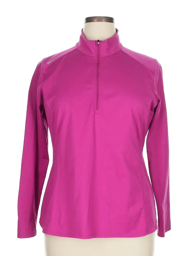 Zero Restriction Magenta Golf Pullover With Sleeve Logo – Size Xl 1