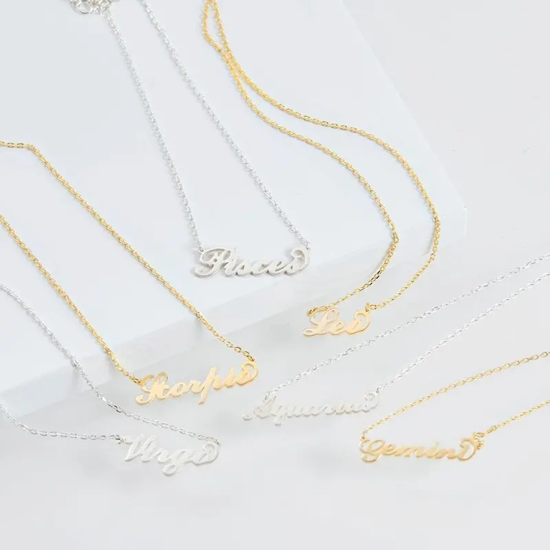 Zodiac Sign Pendant Necklace – Sterling Silver 1