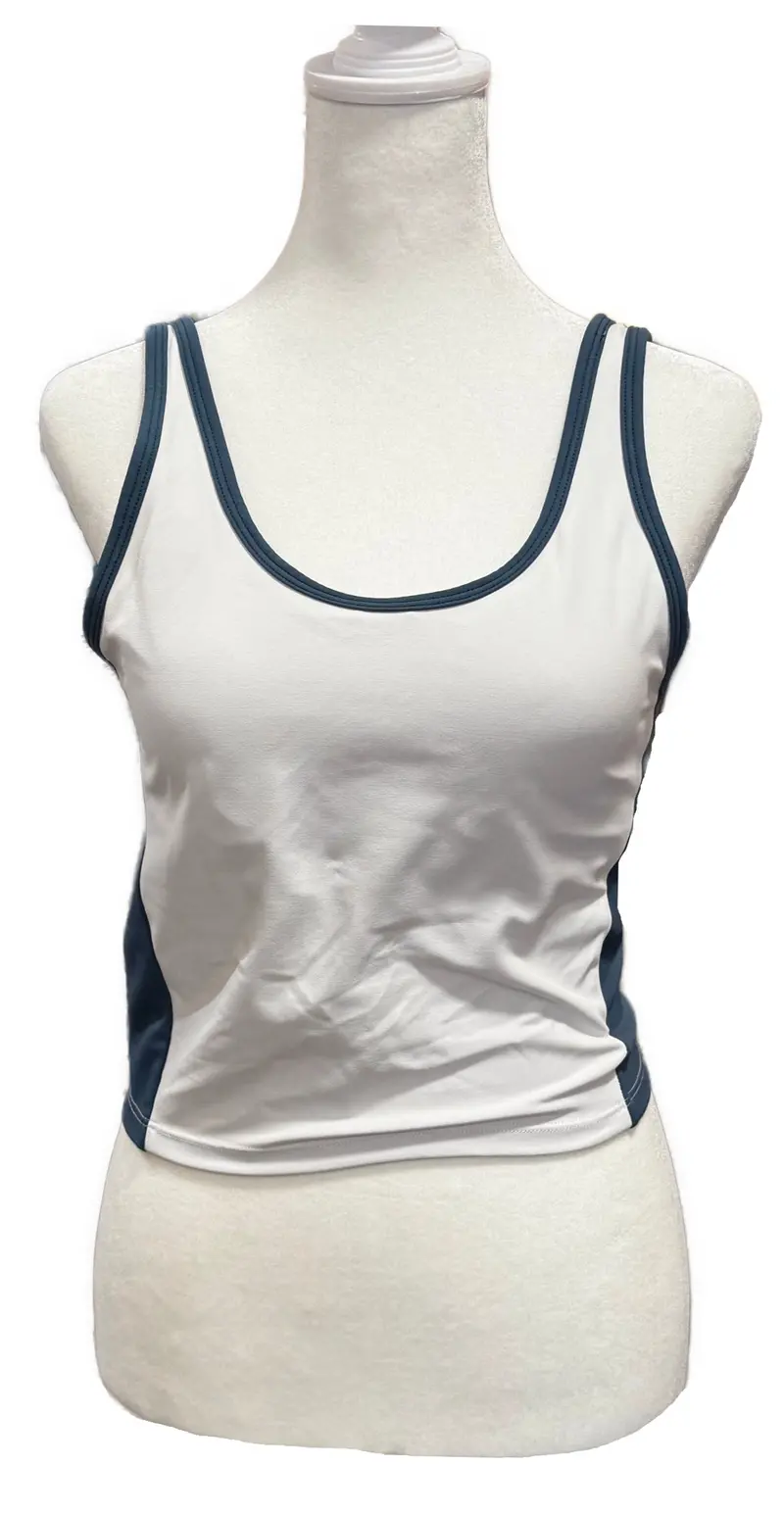 Zyia Active Athletic Tank Top – Blue And White Contrast, Size L 1
