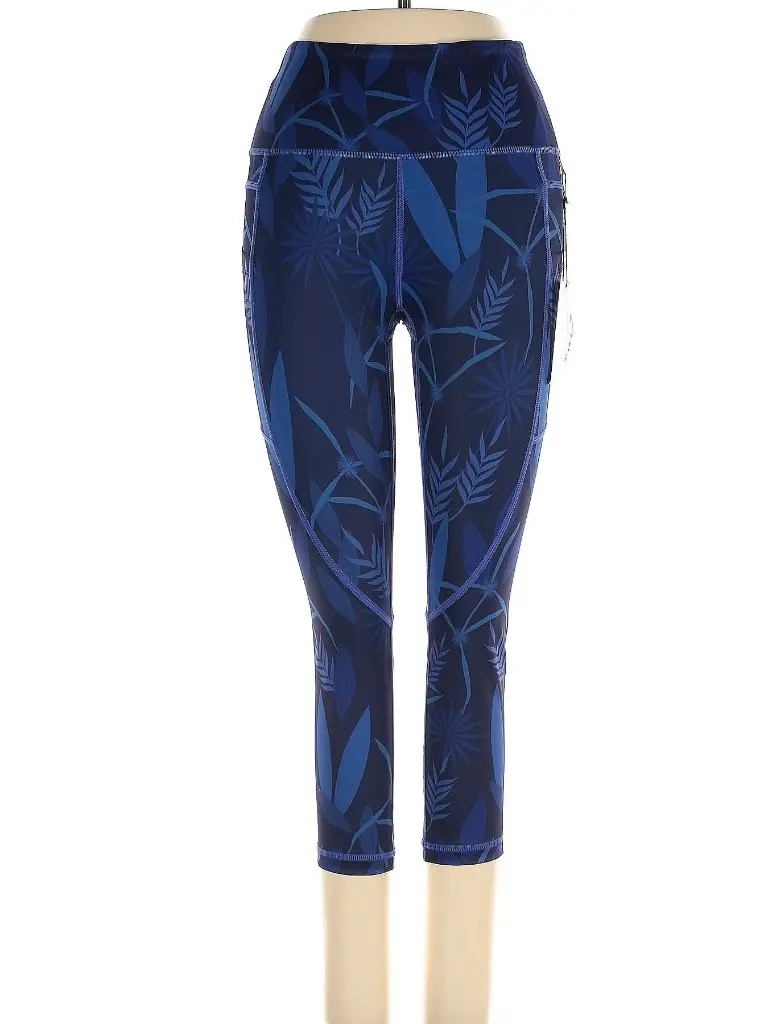 Zyia Active Azul Paradise Pocket & Tight Hi-Rise Capri – Tropical Print, Size 2 1