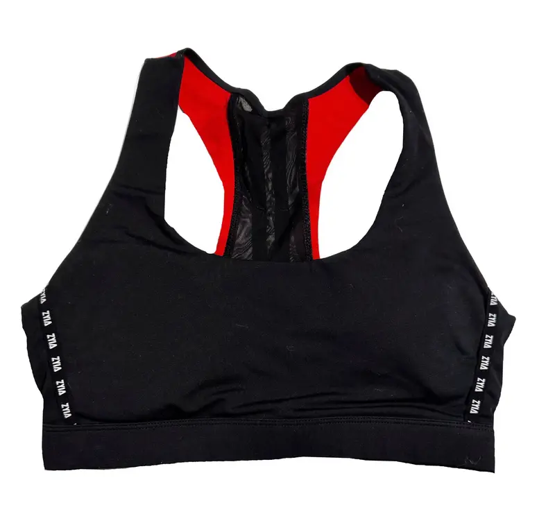 Zyia Active Colorblock Sports Bra – Sleek Black Style, Size M 1