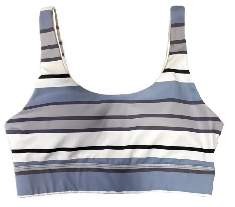 Zyia Active Purple & Black Striped Sports Bra – Size L 1