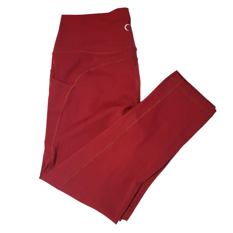Zyia Brilliant Hi-Rise Red Pocket Capris – Performance Leggings 1