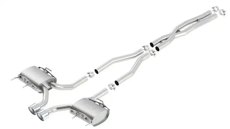 Borla 140433 Touring Cat-Back Exhaust System – Stainless Steel Performance Muffler & Tip Kit 1