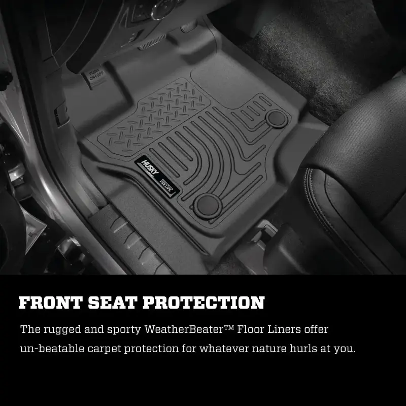 Husky Liners Weatherbeater Second-Row Floor Mat – Full-Coverage Liner For Ford F-150, F-250, And F-350 Trucks 1