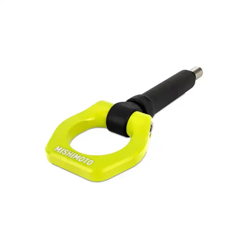 Mishimoto Neon Yellow Racing Tow Hook For 2002–2007 Subaru Wrx And Sti 1